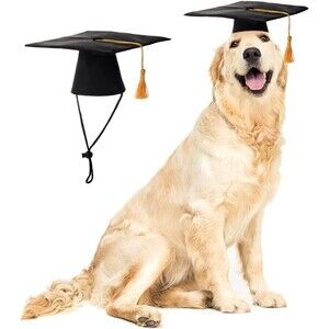 Pet Graduation Caps Small Dog Graduation Hats with Yellow Tassel Costume